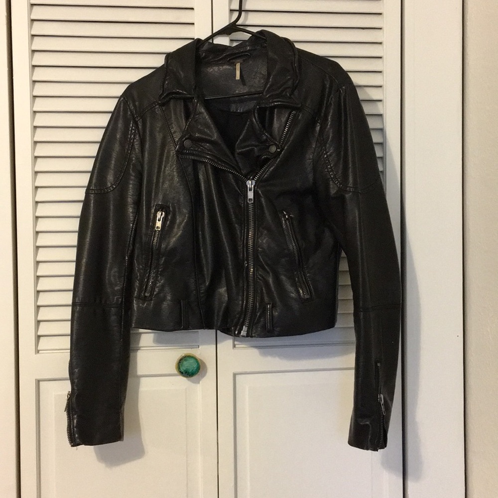 Free People faux Moto Jacket size L